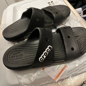 Black Sandal Slide Crocs. NWT